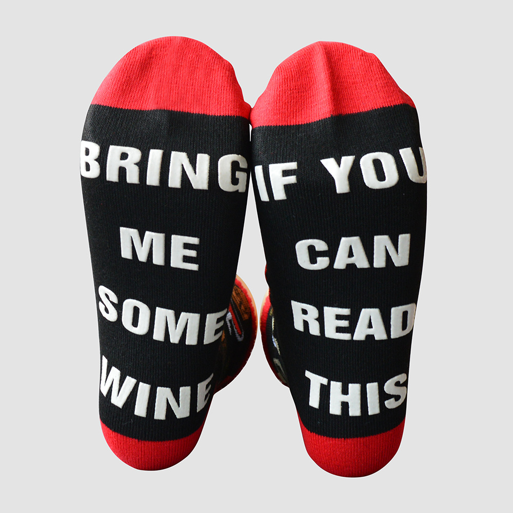 10 Pairs If Can You Read This Bring Me Some Socks Words Letters Jacquard Pattern Socks Bulk Wholesale